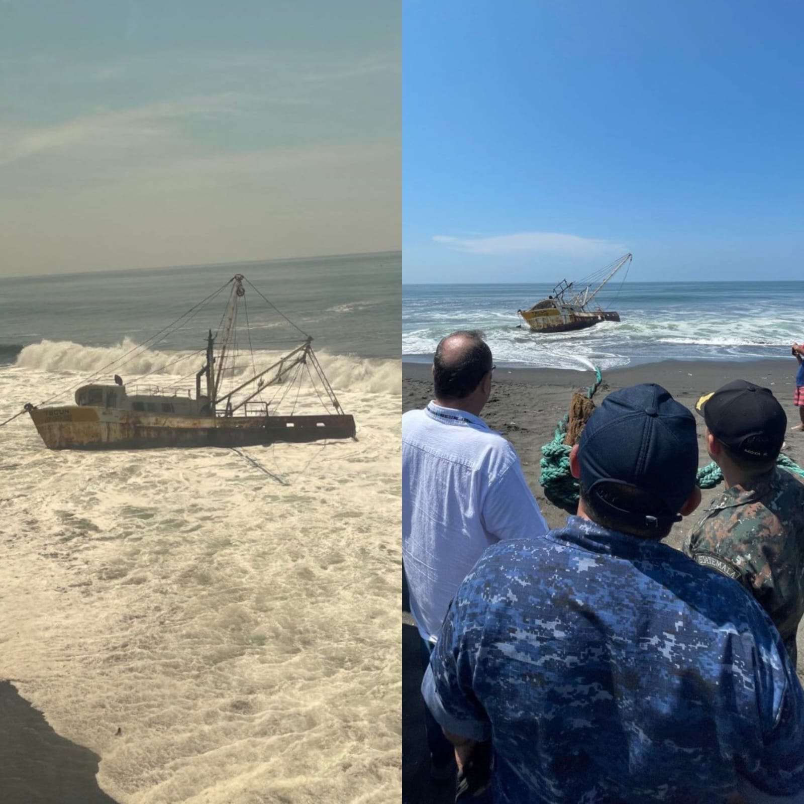 VIDEO | Extraerán 900 galones de diésel a un barco pesquero encallado en Monterrico 