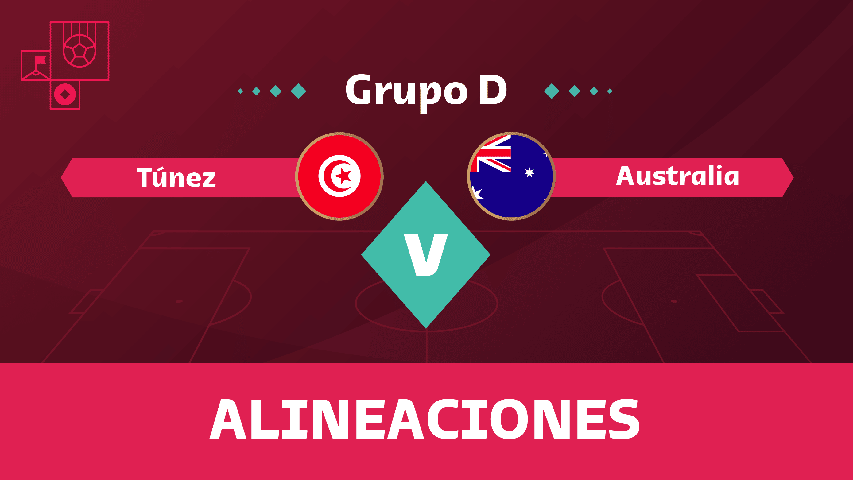 Mundial Alineaciones Túnez vs Australia
