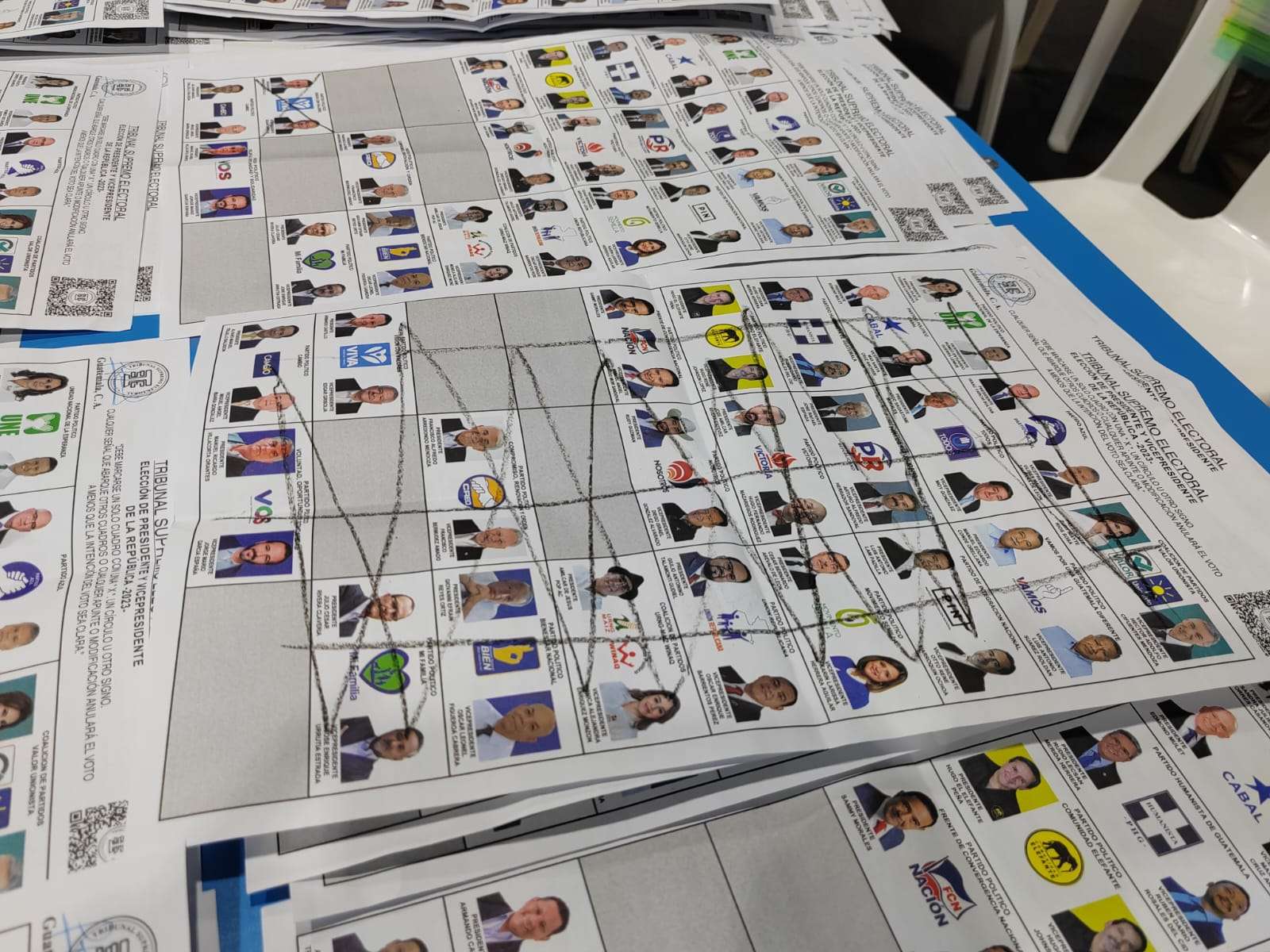 Papeletas guatemaltecos TSE Elecciones 2023 voto nulo