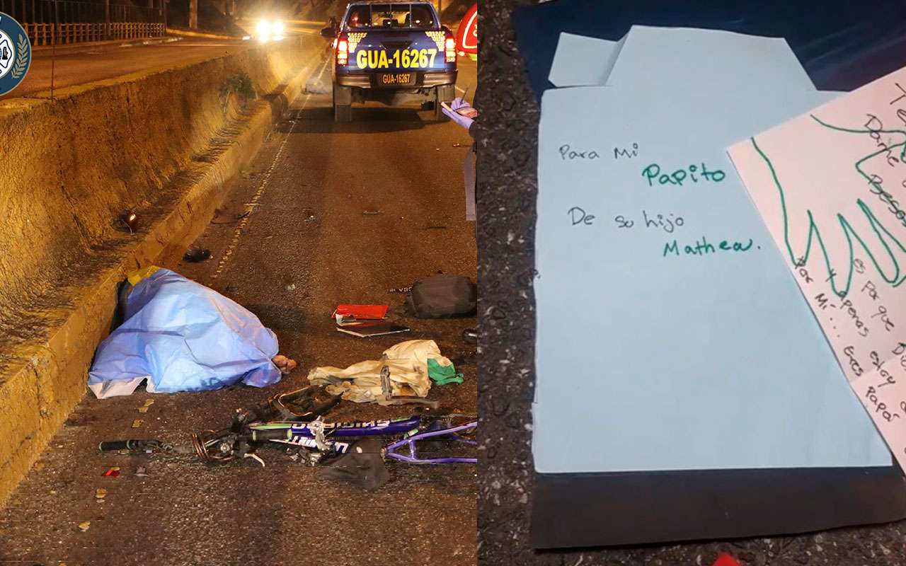 Ciclista muere al ser atropellado, cartas de su hijo quedaron en el asfalto