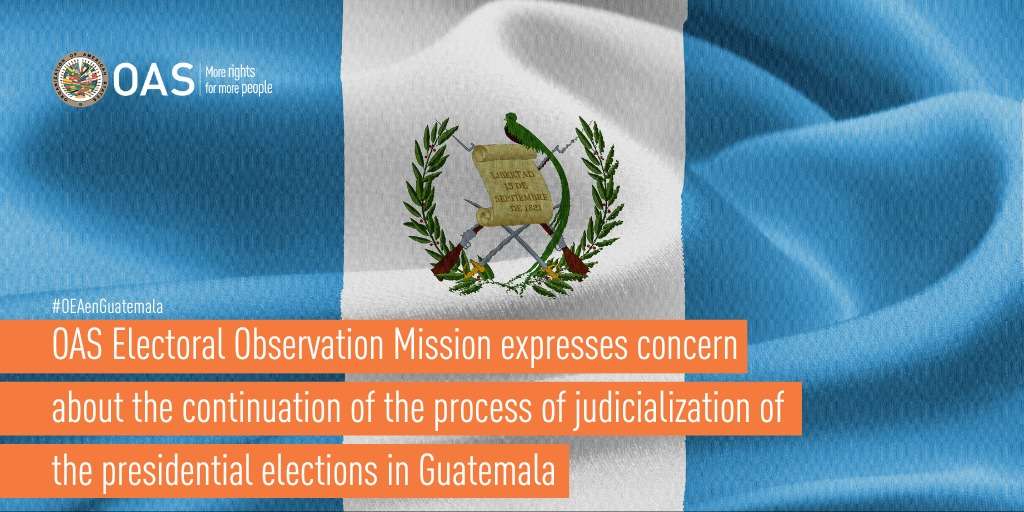 Misión de Observación Electoral de la OEA expresa preocupación por Elecciones en Guatemala