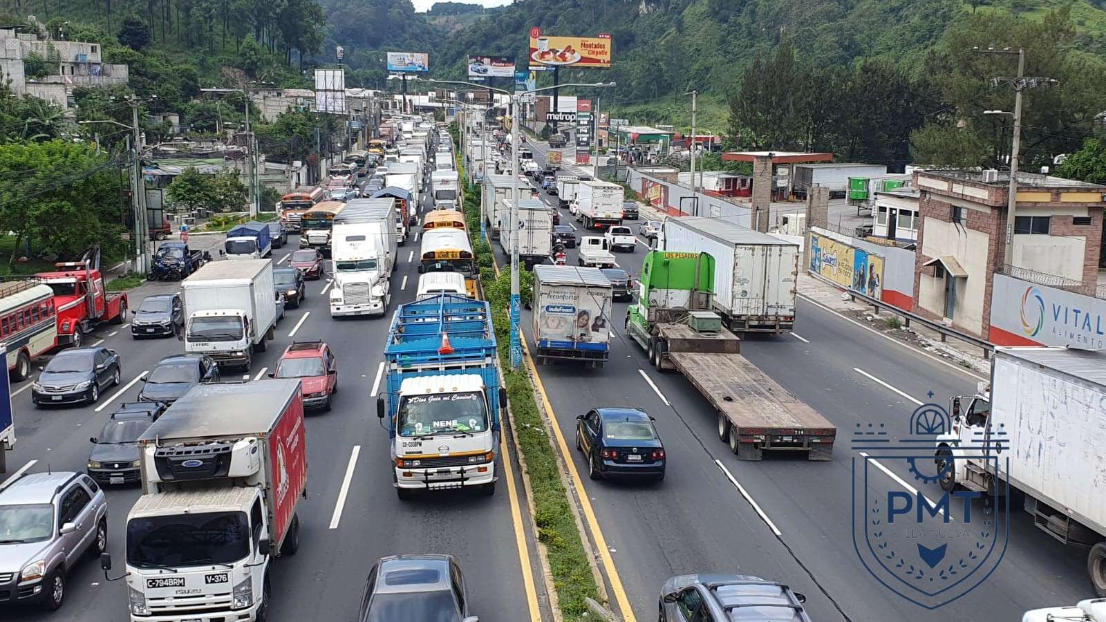 Tráfico lento en Villa Nueva por puente provisional