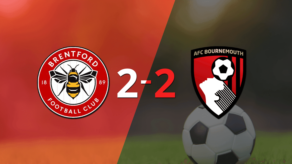 Brentford y Bournemouth igualaron 2 a 2