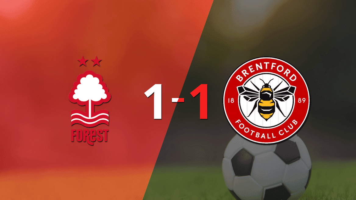 Brentford logró sacar el empate a 1 gol en casa de Nottingham Forest
