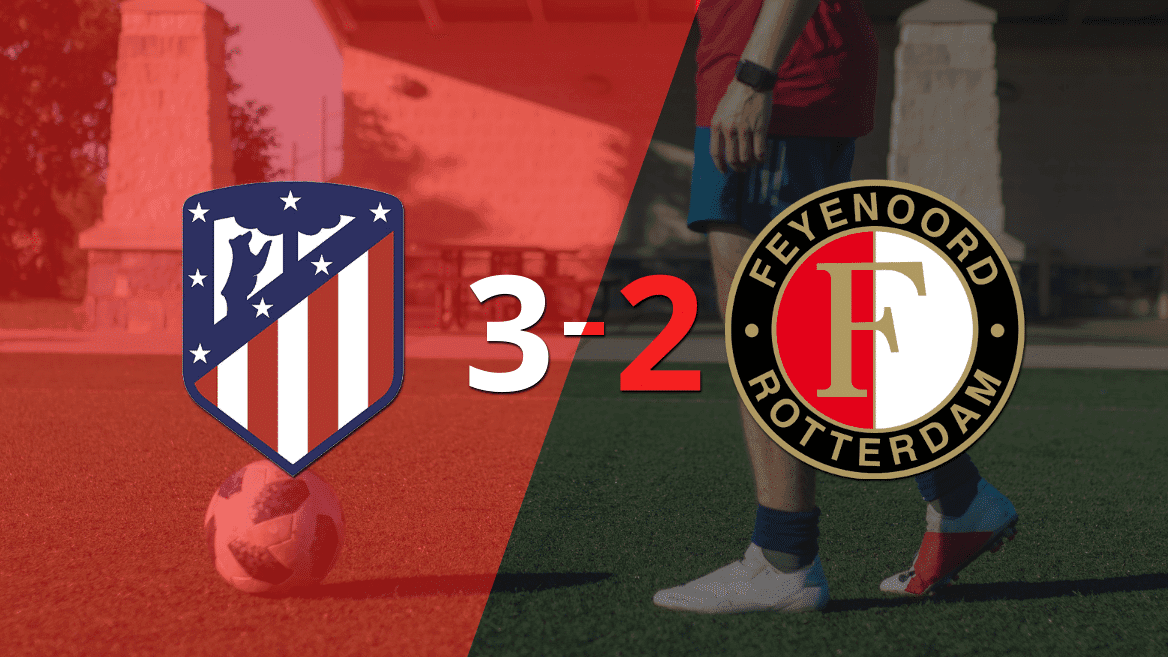 Álvaro Morata marca un doblete en la victoria 3-2 de Atlético de Madrid ante Feyenoord