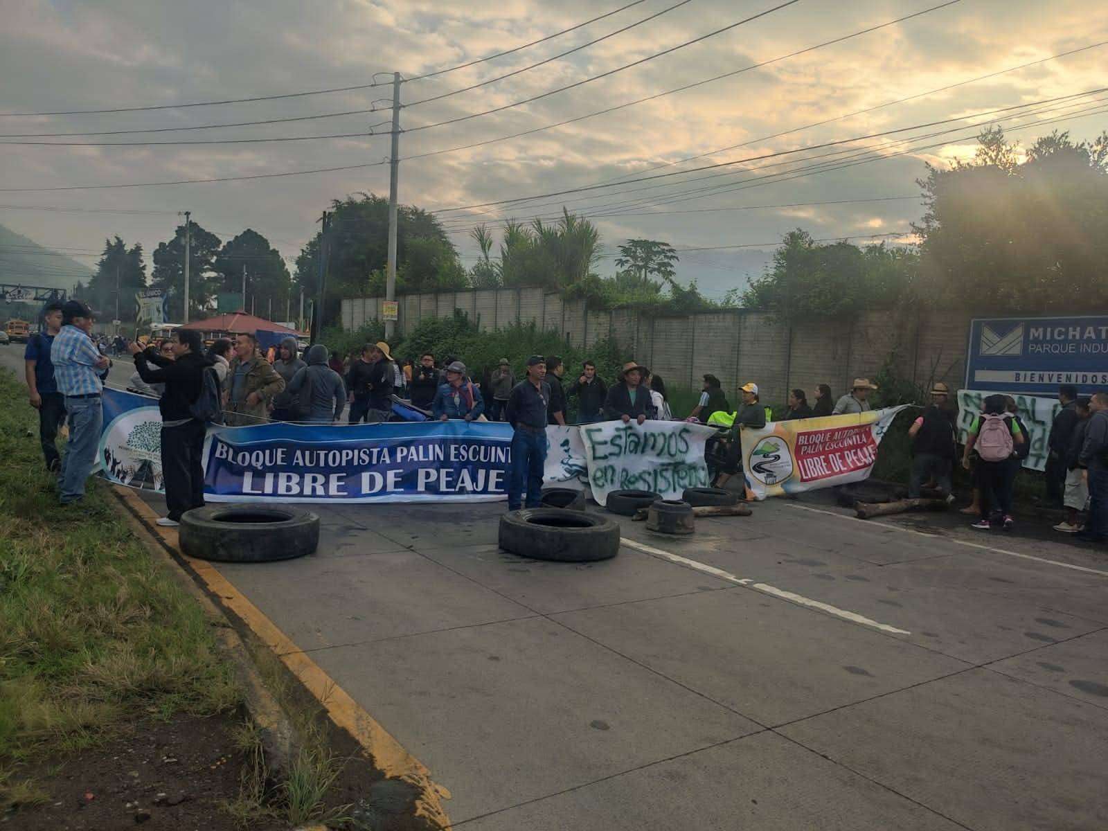 san vicente pacaya bloqueos manifestantes