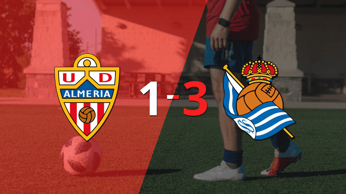 Real Sociedad consiguió una importante victoria de visitante al derrotar a Almería por 3 tantos a 1