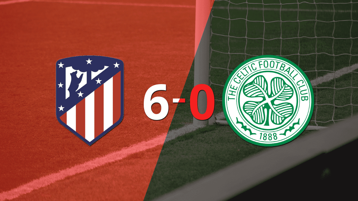 Atlético de Madrid golea 6-0 a Celtic y Antoine Griezmann firma doblete