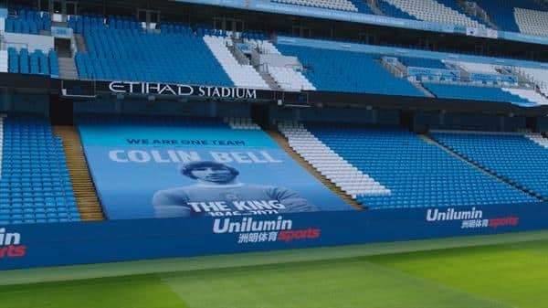 Foto facilitada por la empresa china Unilumin Sports del estadio del Manchester City, el Etihad Stadium. EFE/Unilumin Sports