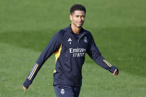 El centrocampista inglés del Real Madrid, Jude Bellingham durante un entrenamiento, en una foto de archivo. EFE/ Javier Lizón