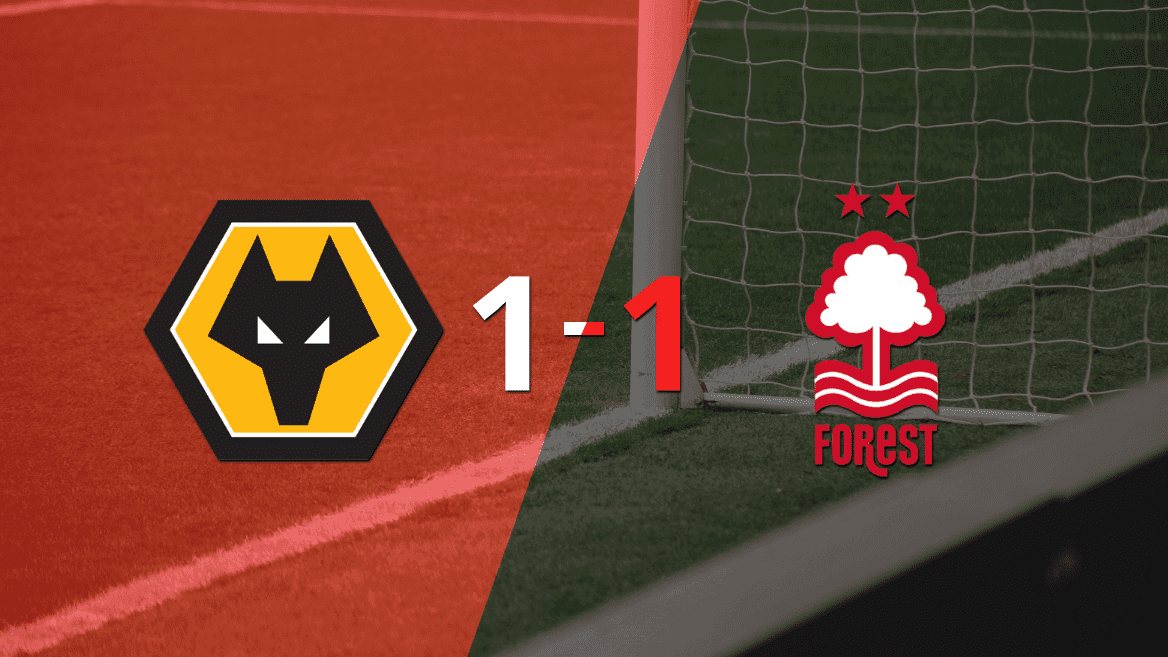 Wolverhampton logró sacar el empate de local frente a Nottingham Forest
