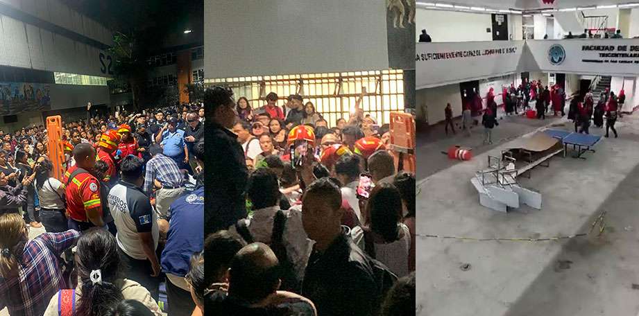 EN VIDEO | Encapuchados de la Faculta de Derecho de la USAC agreden a personas en el edificio S2 del campus central