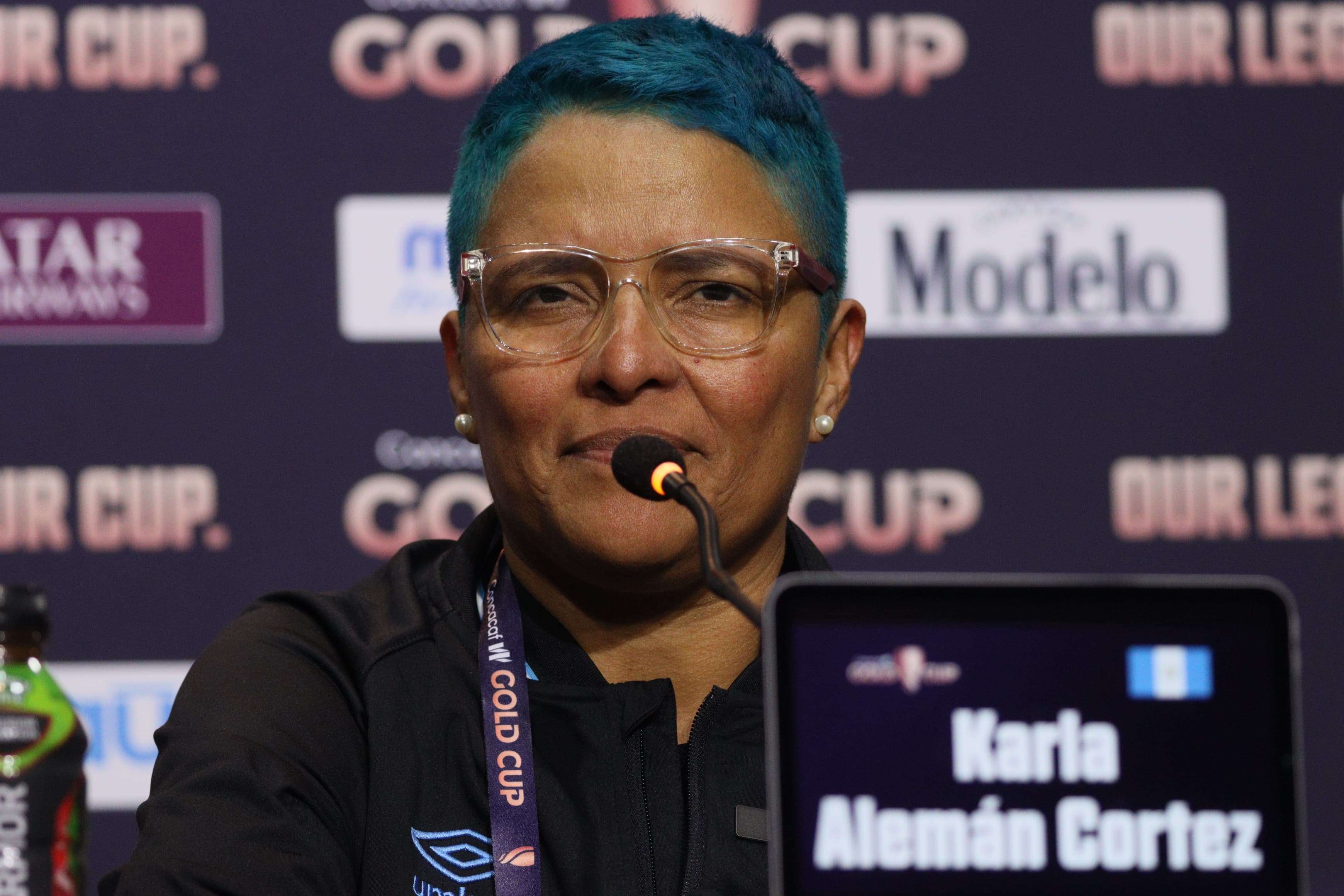 Karla Alemán Selección Femenina de Guatemala en conferencia de prensa previo al repechaje a Copa Oro 2024