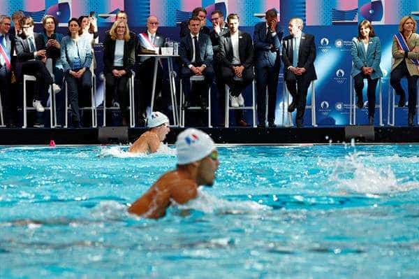 el centro acuático de los Juegos Olímpicos de París, fue inaugurado este jueves por el presidente, Emmanuel Macron