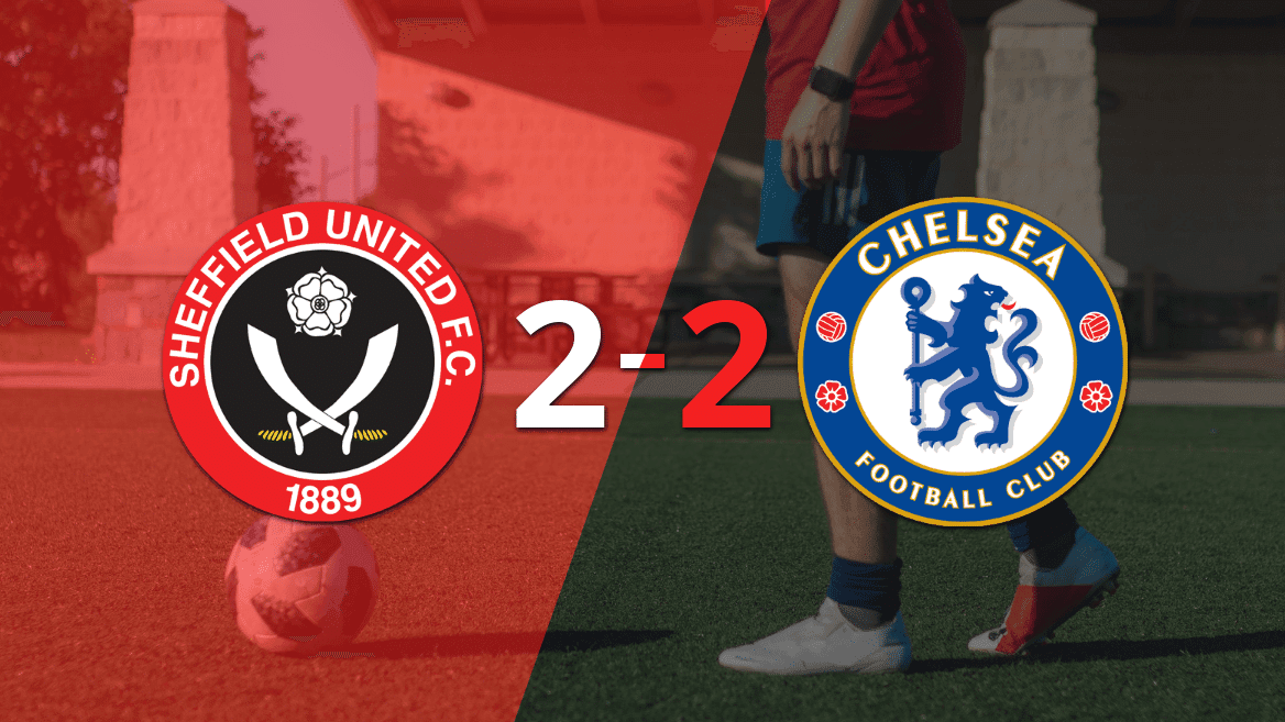 Chelsea sacó un punto luego de empatar a 2 goles con Sheffield United