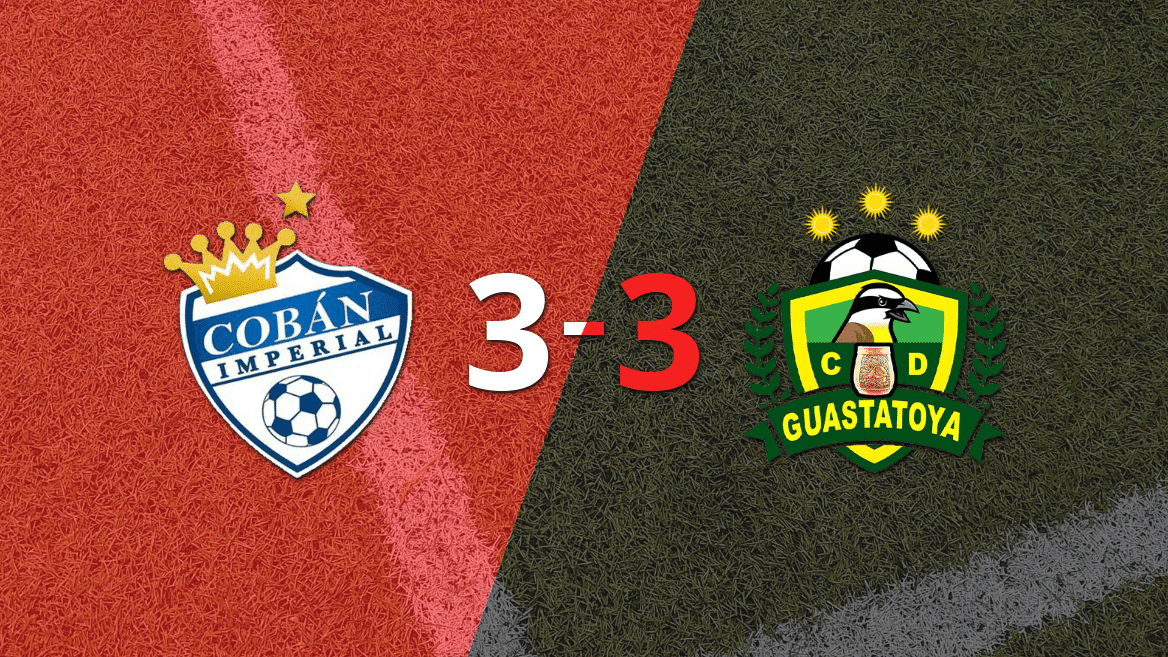 Diego Casas firma un doblete en el empate en 3 entre Cobán Imperial y Guastatoya