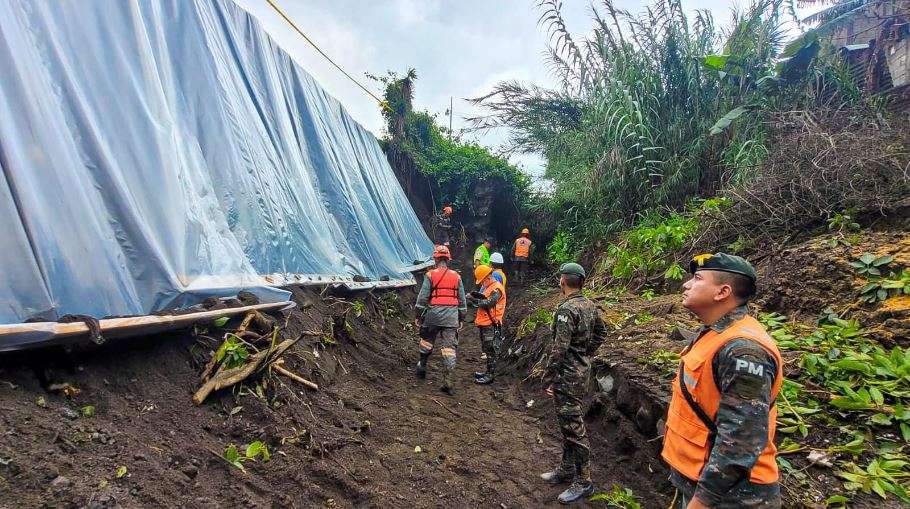 Autoridades actúan ante socavamiento en la RN14, Alotenango