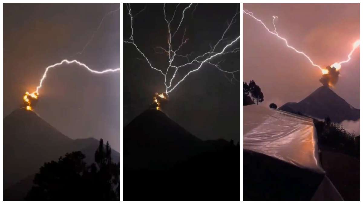 Cuando los volcanes rugen... ¡y el cielo responde con rayos!