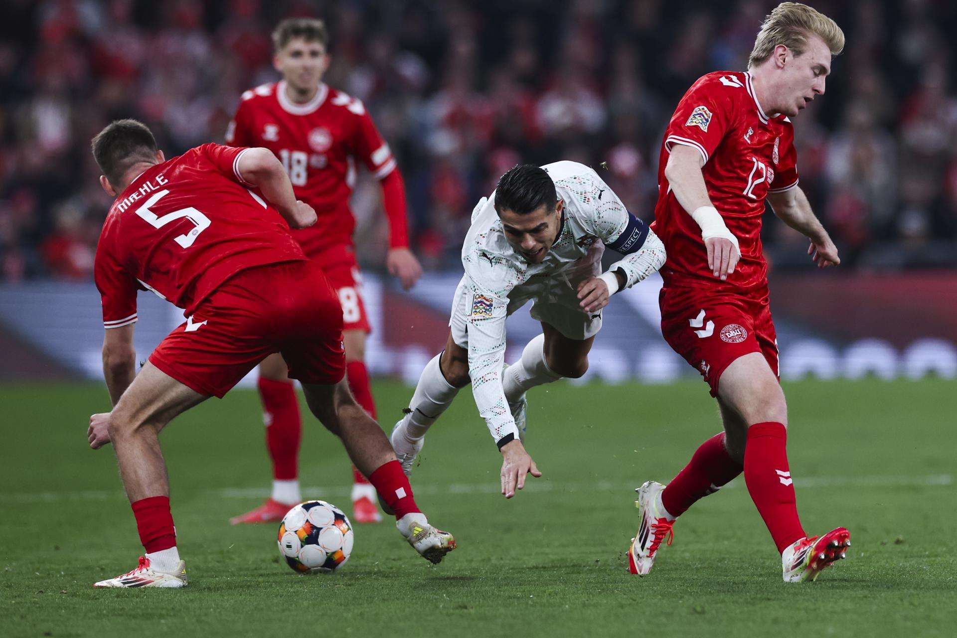 Portugal cae ante Dinamarca: CR7 no apareció para evitar el tropiezo de su selección