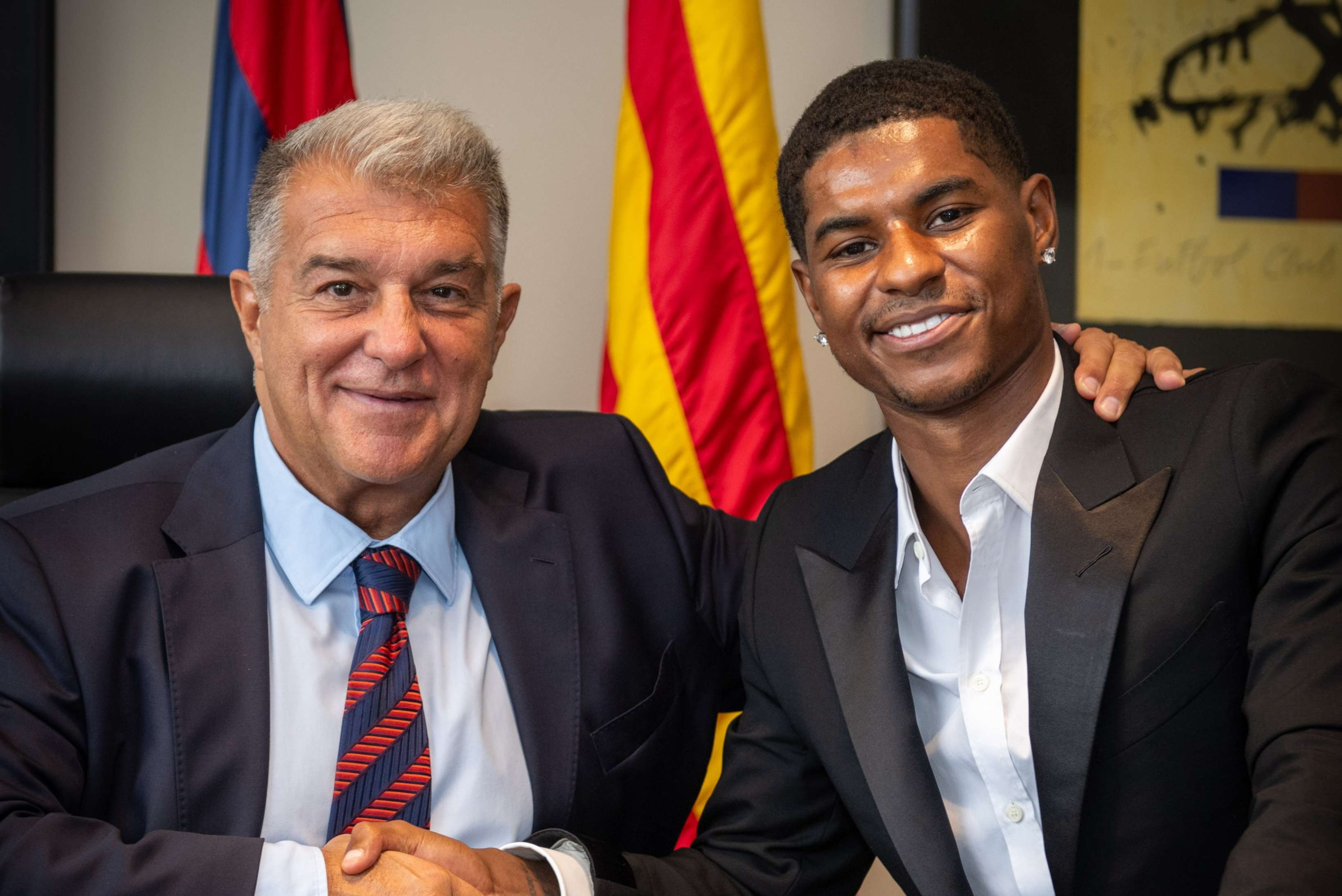 Laporta y Rashford.