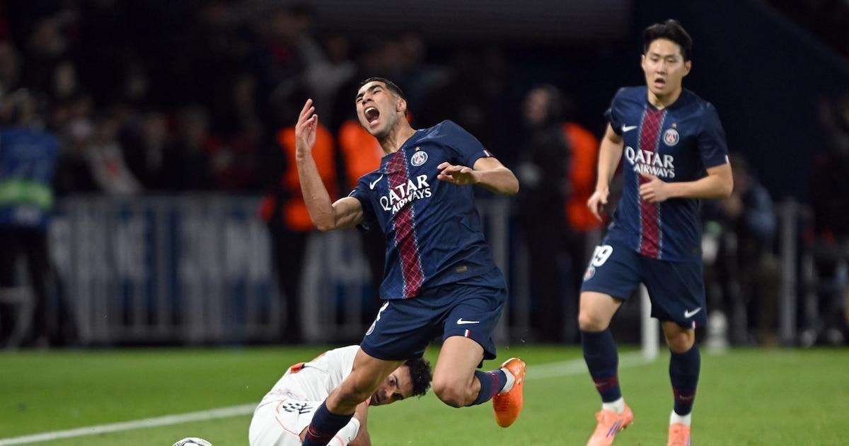 Este fue el momento cuando Luis Díaz le entró de forma temeraria al defensor marroquí en partido válido por la Champions League
