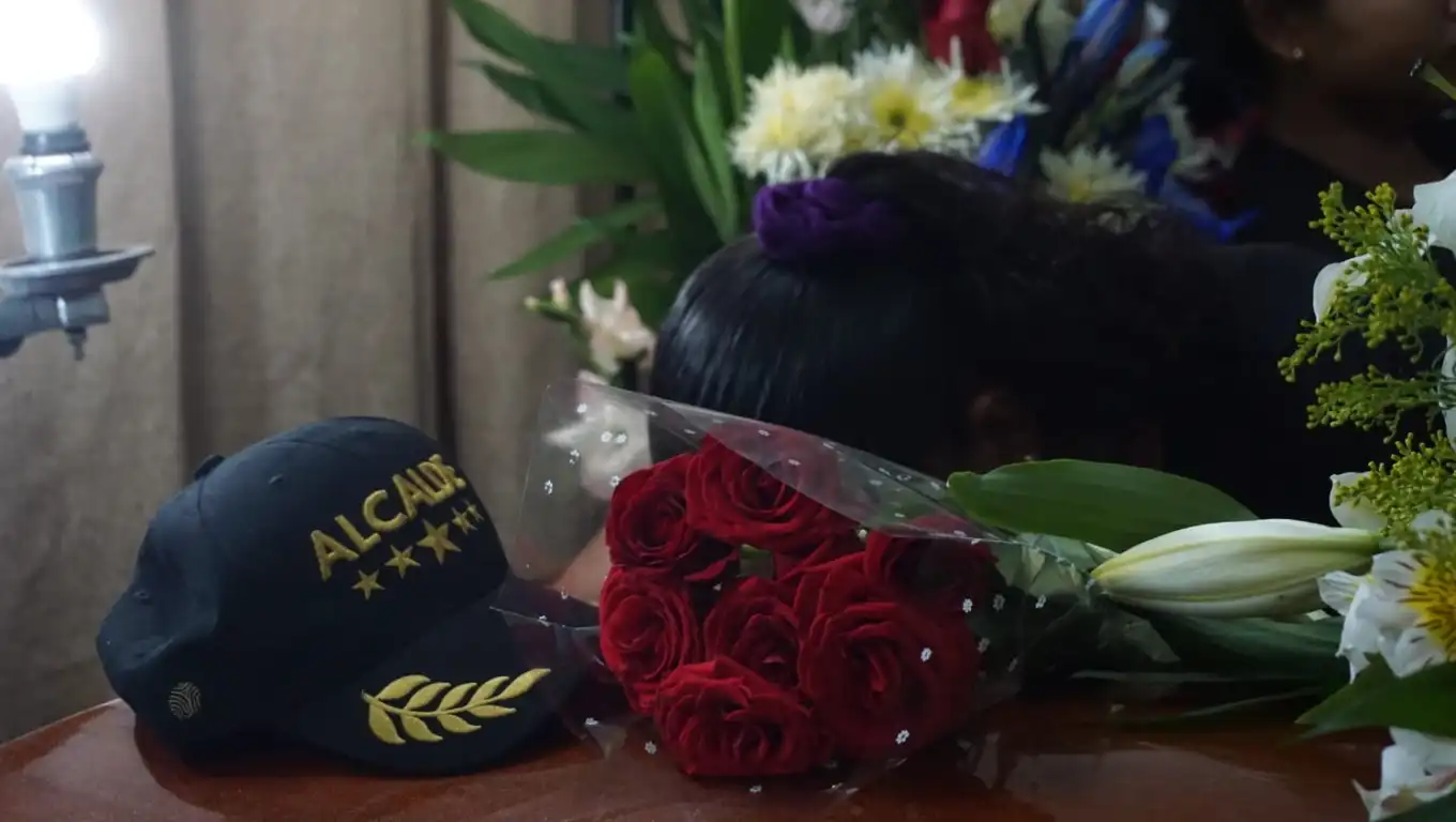 Despiden al alcalde de Masagua, Nelson Marroquín, en medio de un fuerte despliegue de seguridad