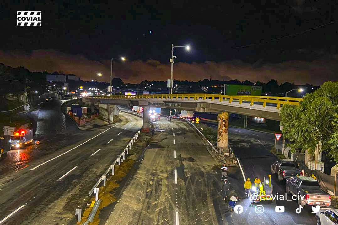 ¡Ya hay paso! Autoridades habilitan tránsito vehicular en km 15 carretera al Pacífico, Villa Nueva