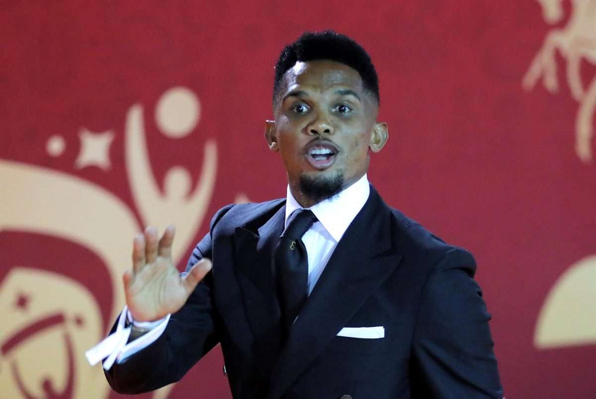 El exfutbolista camerunés Samuel Eto'o, en una foto de archivo. EFE/Yuri Kochetkov