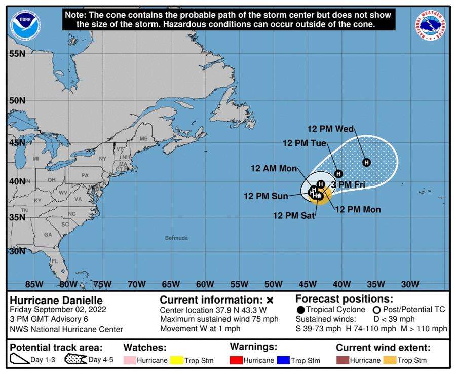Danielle es ya el primer huracán de 2022 en el Atlántico