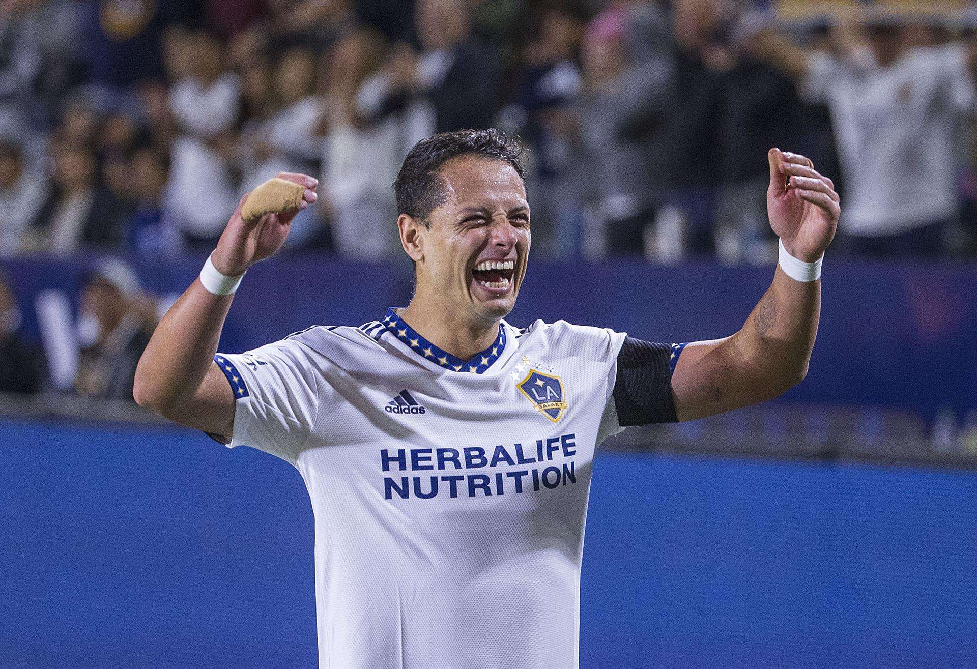 El mexicano Javier 'Chicharito' Hernández de LA Galaxy, en una fotografía de archivo. EFE/Javier Rojas