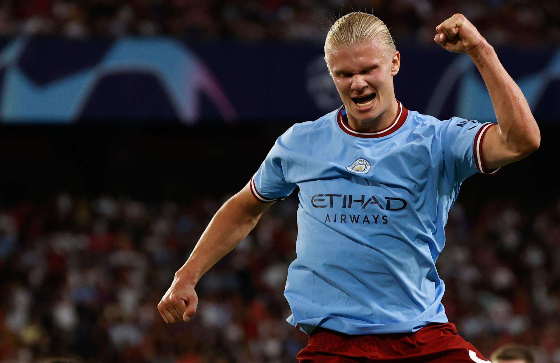 El delantero noruego del Manchester City Erling Haaland, en una foto de archivo. EFE/Julio Muñoz