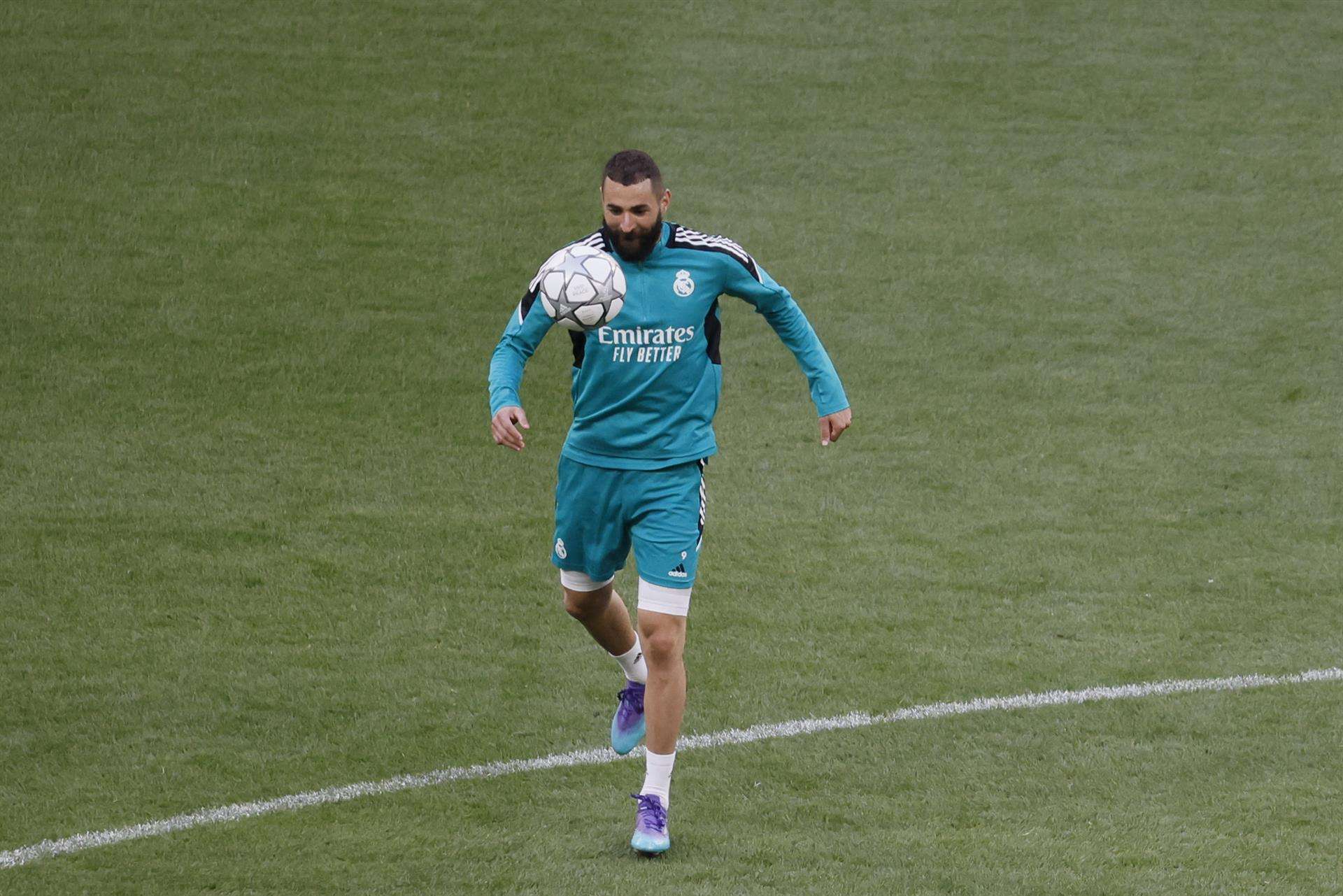 El delantero francés Karim Benzema, en una foto de archivo de un entrenamiento. EFE/Juanjo Martín