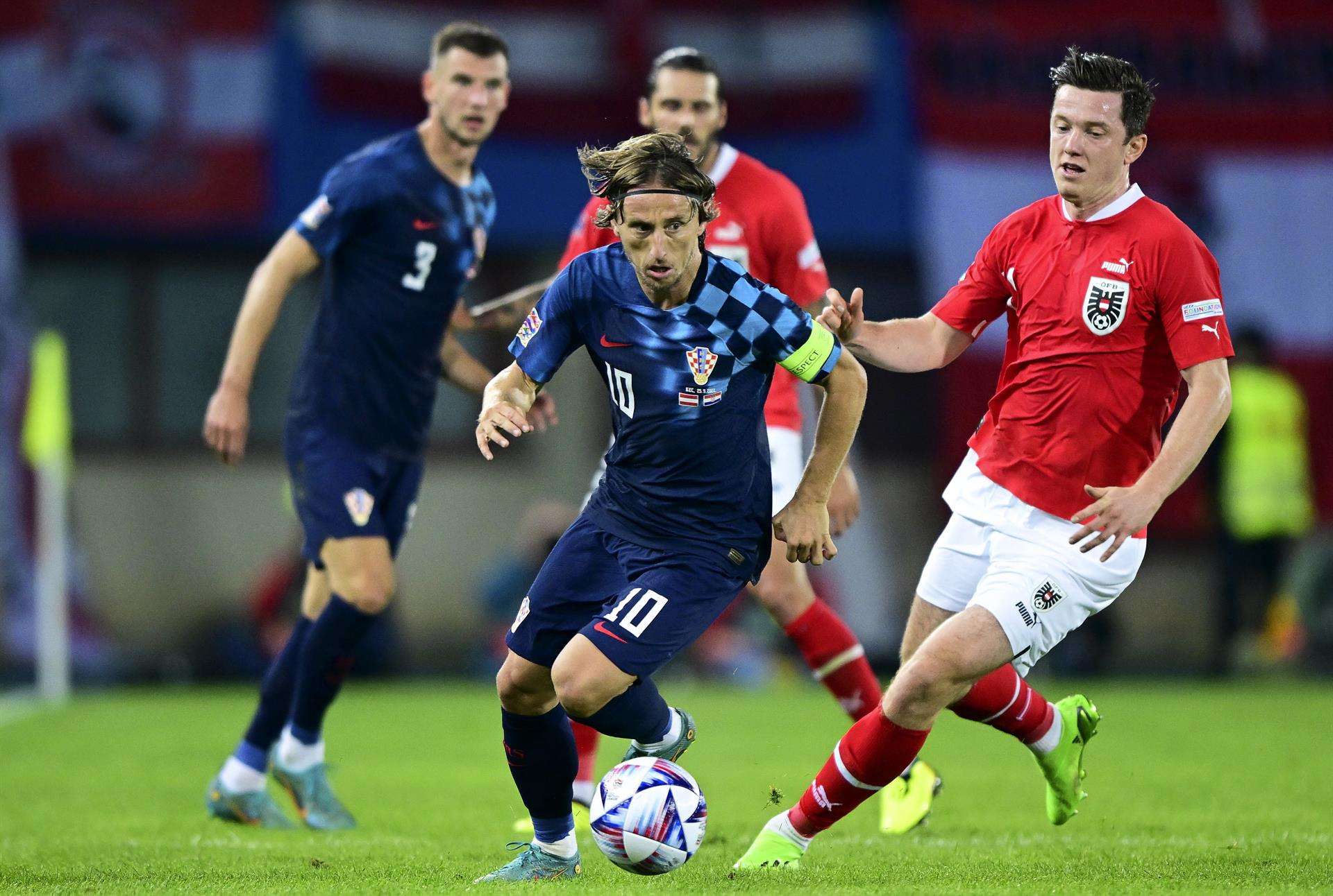 El madridista Luka Modric durante el partido de Croacia contra Austria de la Liga de Naciones. EFE/EPA/CHRISTIAN BRUNA