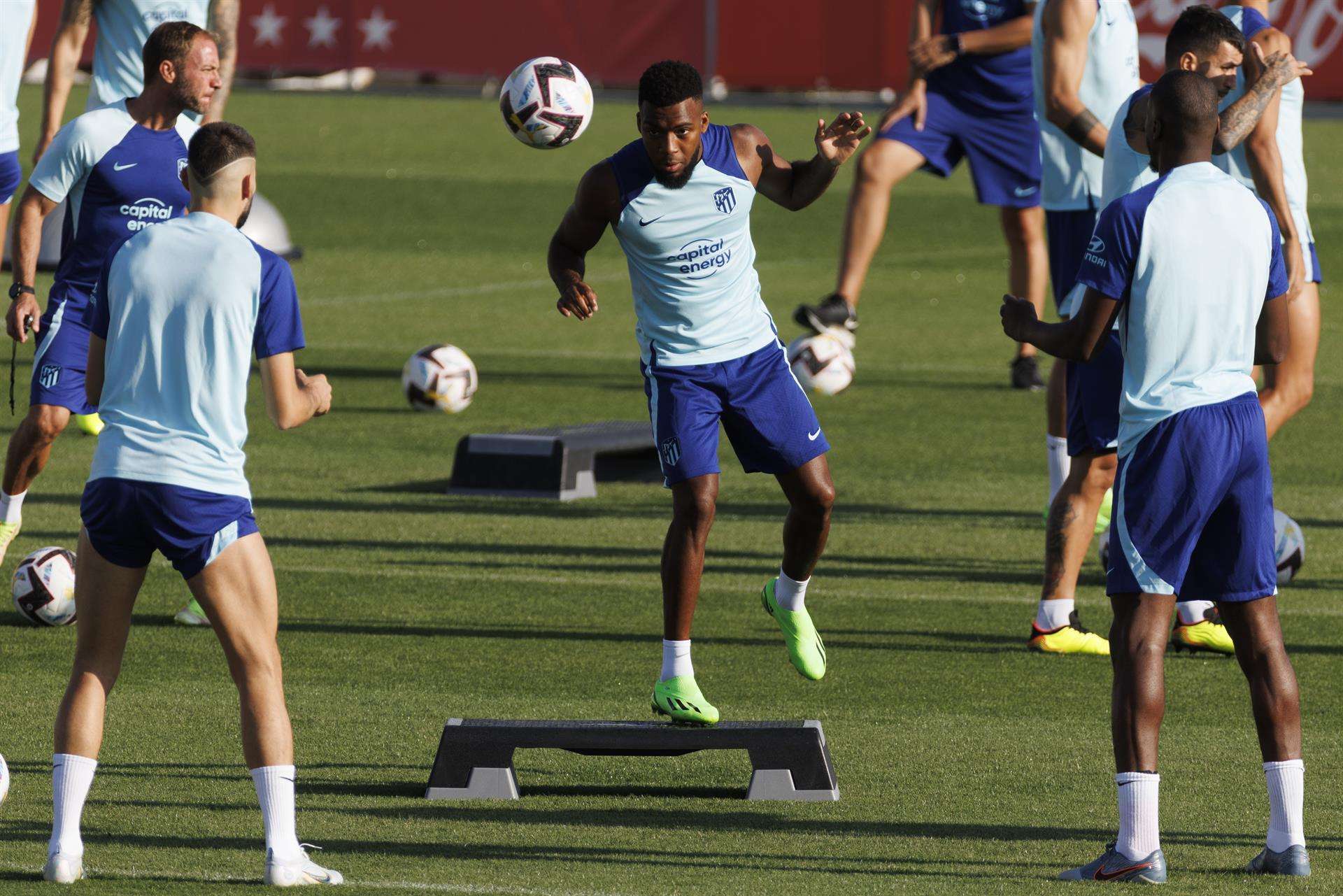 Thomas Lemar, en una foto de archivo durante un entrenamiento. EFE/Sergio Pérez
