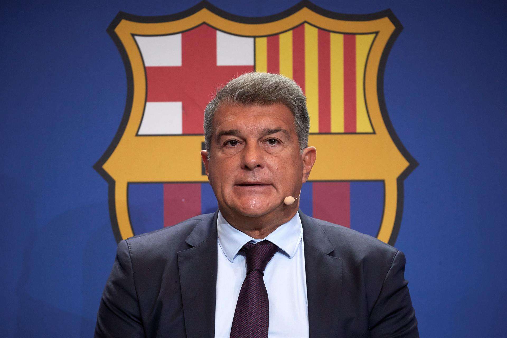 El presidente del Barcelona, Joan Laporta. Messi