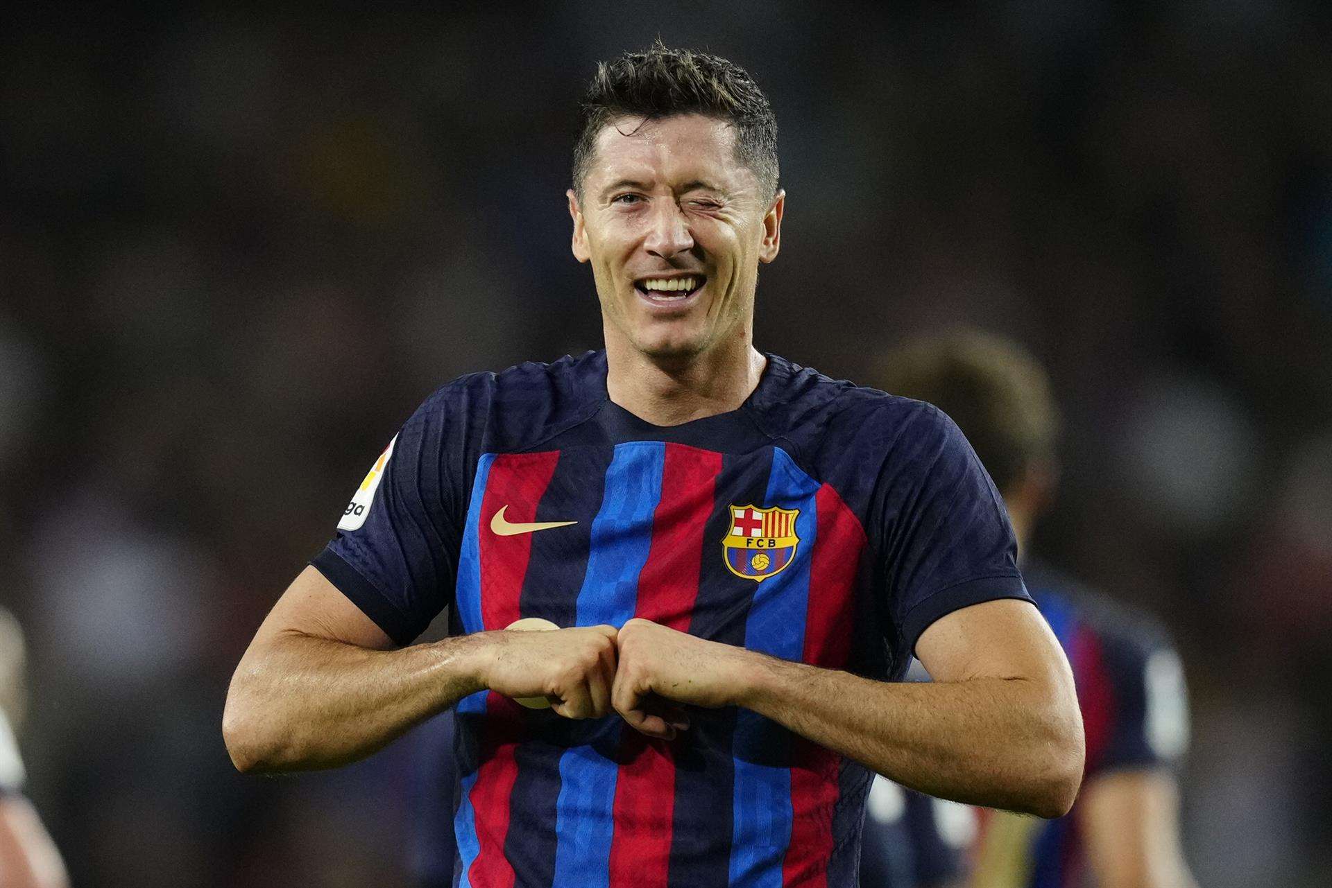 Comité delantero polaco del FC Barcelona Robert Lewandowski