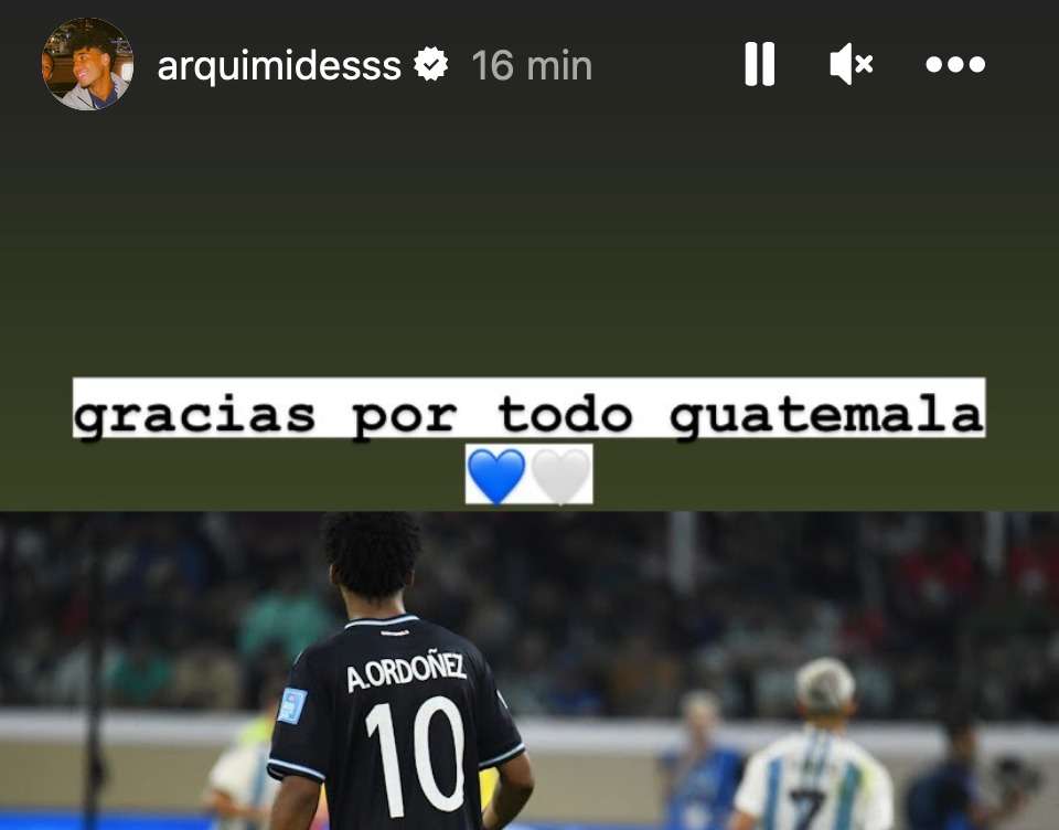 Arquímides Ordóñez Selección Sub20