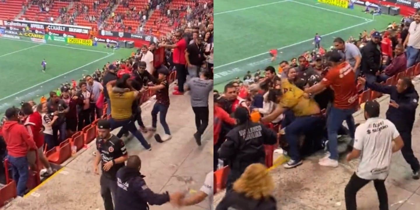 Aficionados de Xolos y Pumas se fueron a los golpes