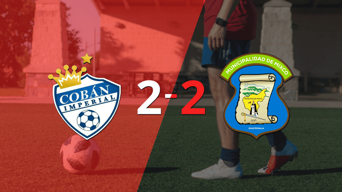 Mixco sacó un punto luego de empatar a 2 goles con Cobán Imperial