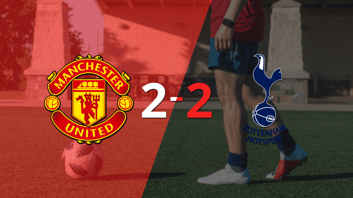 Tottenham sacó un punto luego de empatar a 2 goles con Manchester United