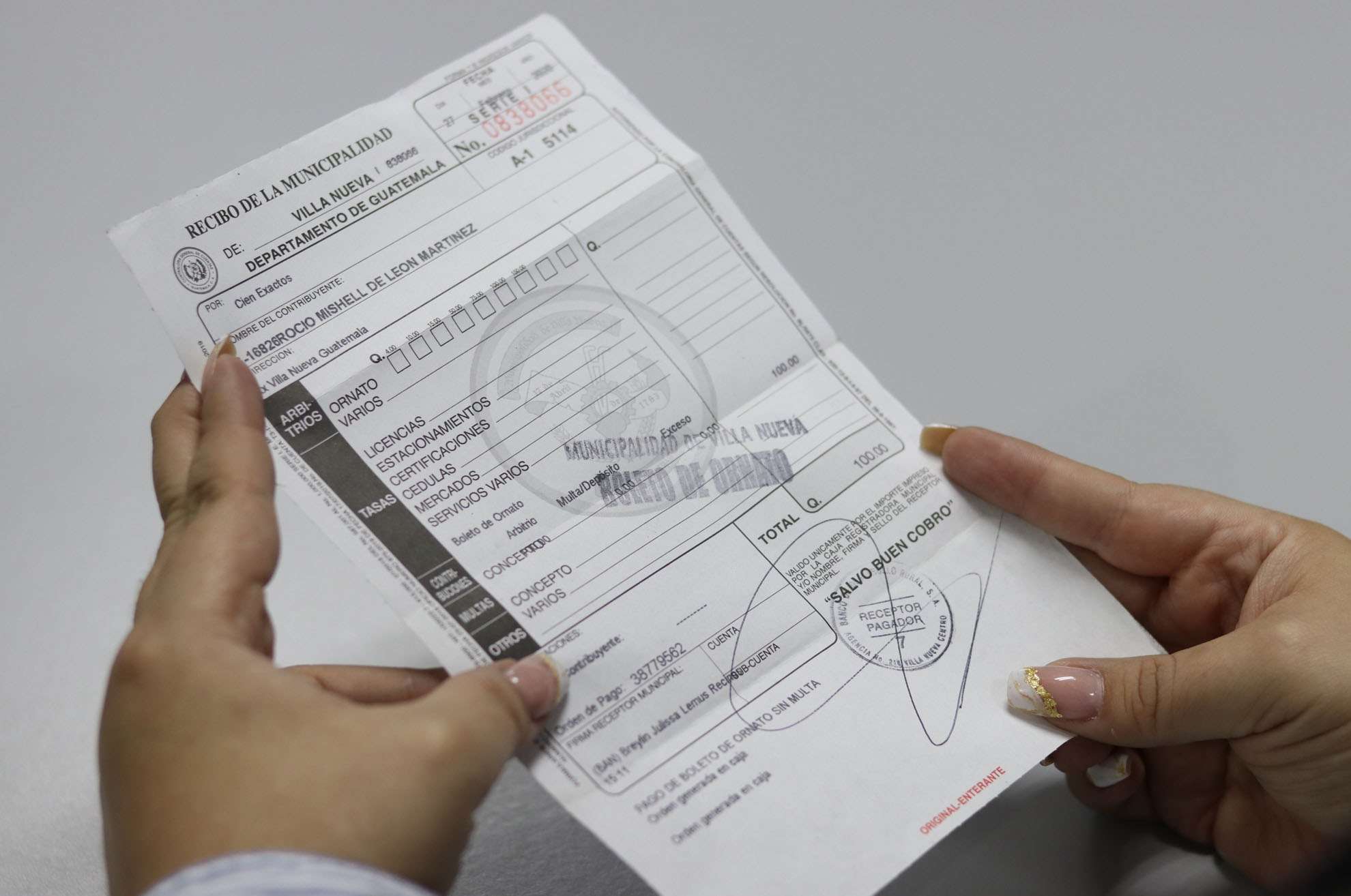 Boleto de Ornato villa nueva