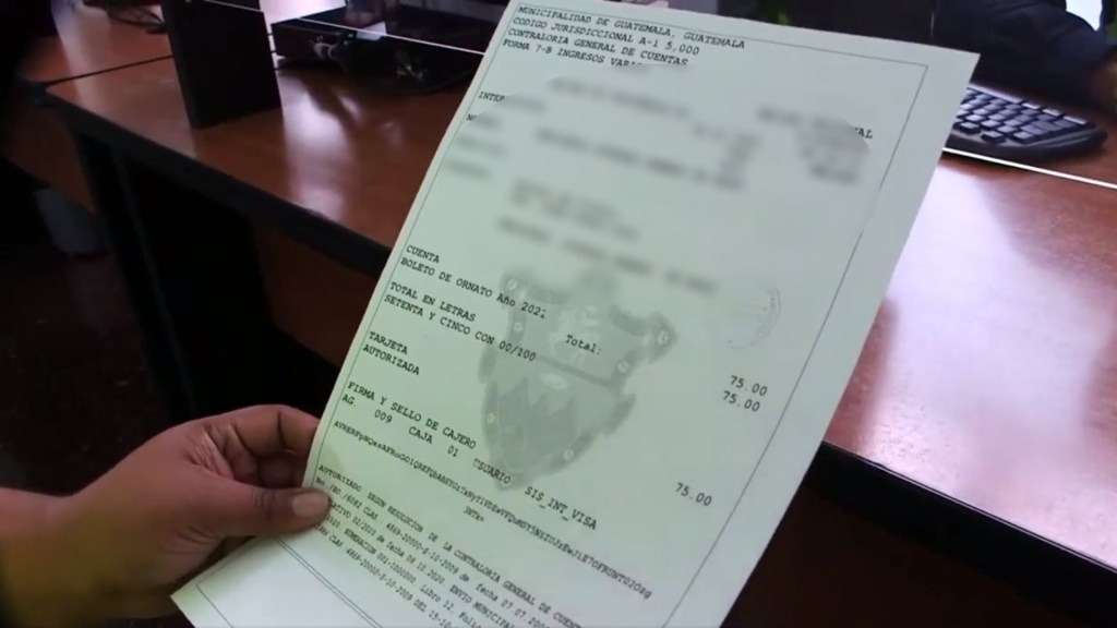 boleto de ornato guatemala