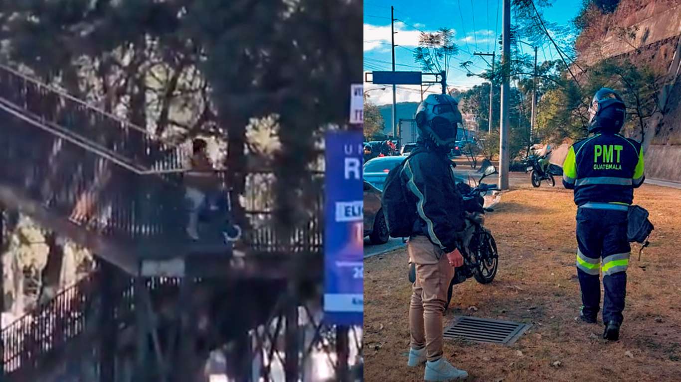 Autoridades de Tránsito multan a motoristas por circular en pasarela y banquetas