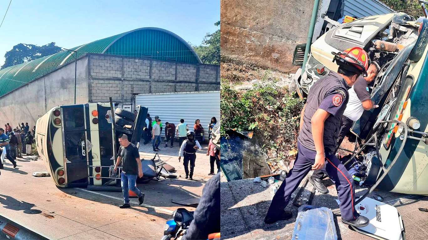 Dos muertos y varios heridos luego de que bus volcara en km 19.5 ruta Interamericana