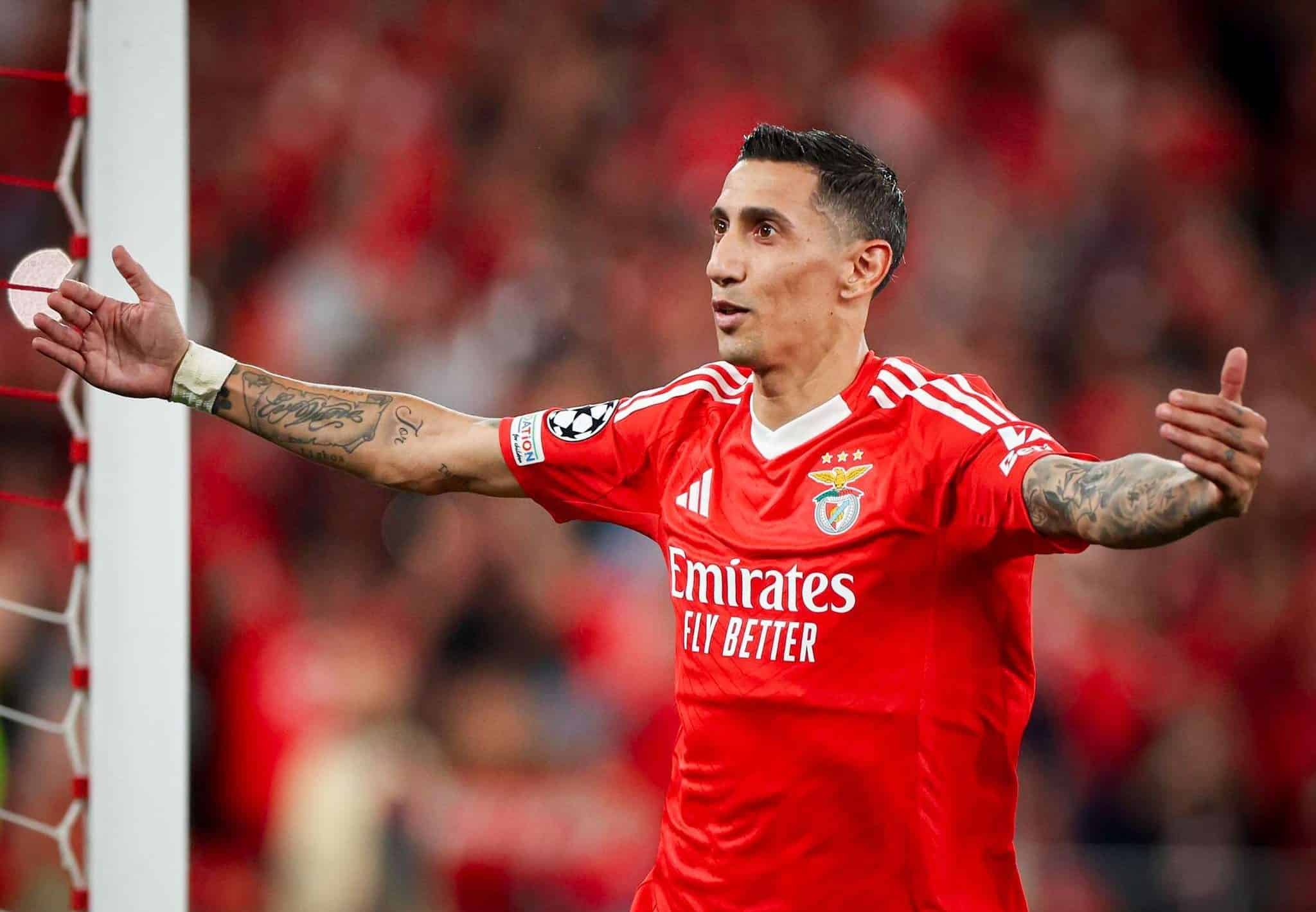 Atlético de Madrid es superado por el Benfica con gol de Di María incluido