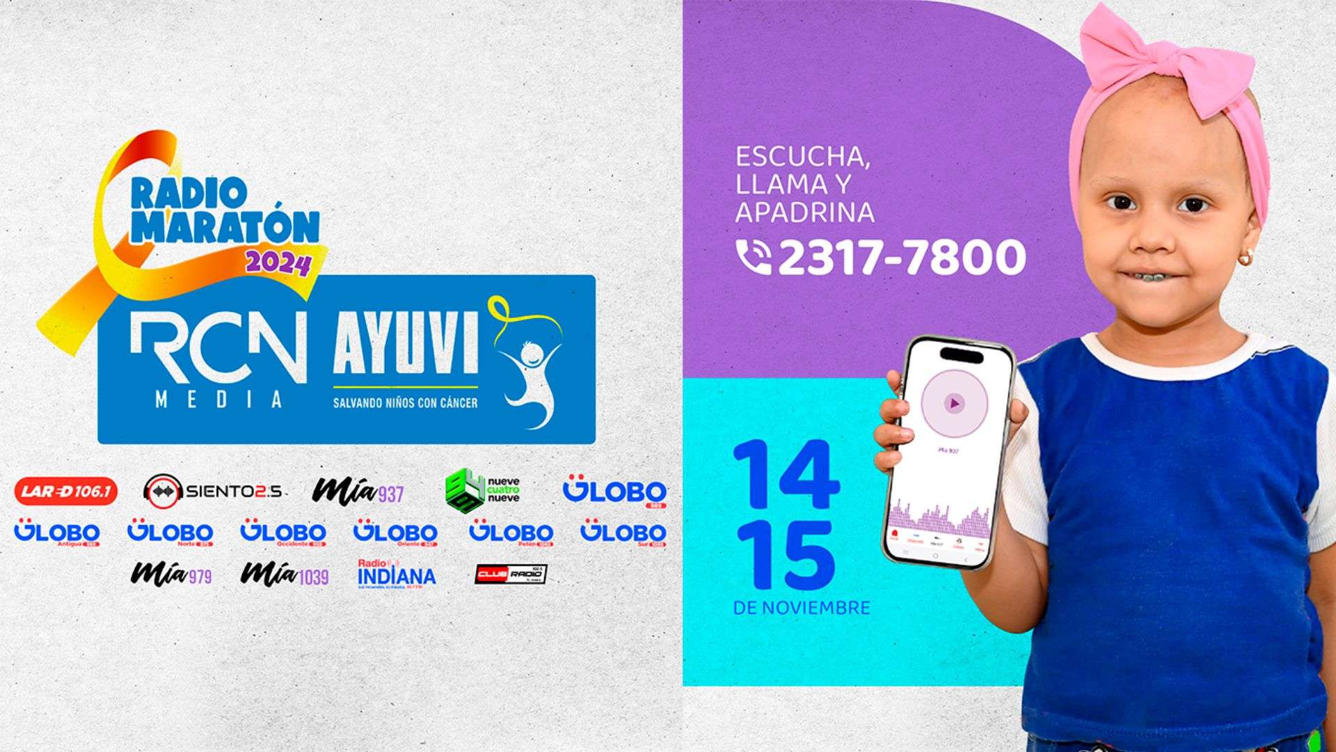 ¡Sé un padrino de esperanza! Ayuda a transformar vidas en la Radio Maratón de RCN por AYUVI