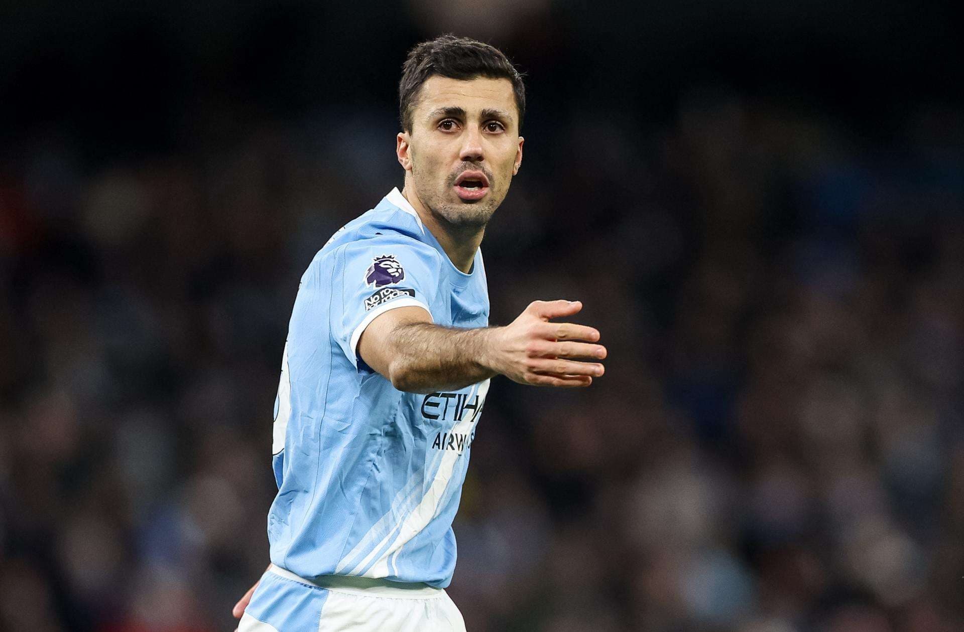 El español Rodrigo Hernández marcó su primer gol con el Manchester City desde mayo de 2024 . EFE/EPA/ADAM VAUGHAN